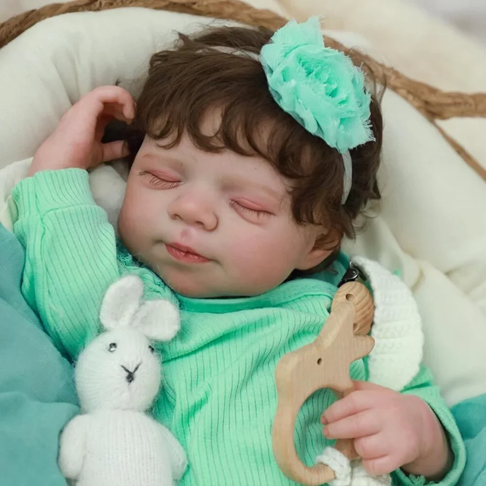 🆕18Inch Full Platinum Silicone Reborn Baby Doll Girl Realistic Newborn Sleeping